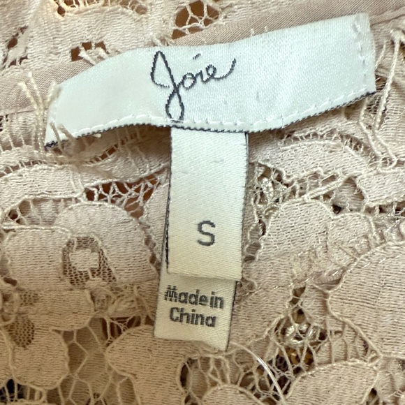 JOIE 3/4 sleeve top nude eyelash lace Size S - Picture 2 of 3